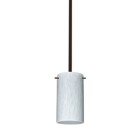 Besa Lighting Stilo 7 Stem Pendant, Carrera, Bronze Finish, 1x40W Candelabra 1TT-440419-BR